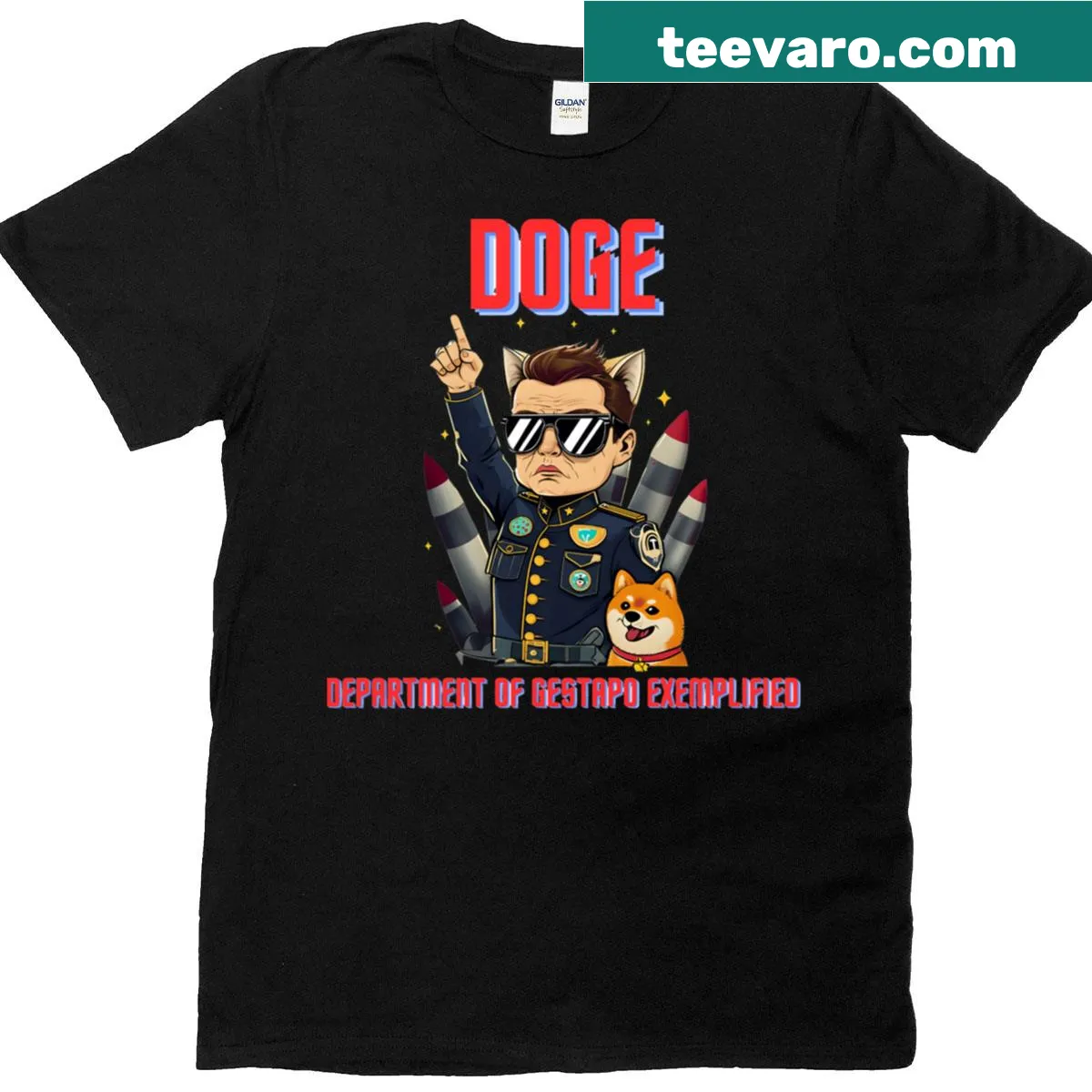 Bold Doge meme with a protest phrase on a t-shirt — on a men's t-shirt