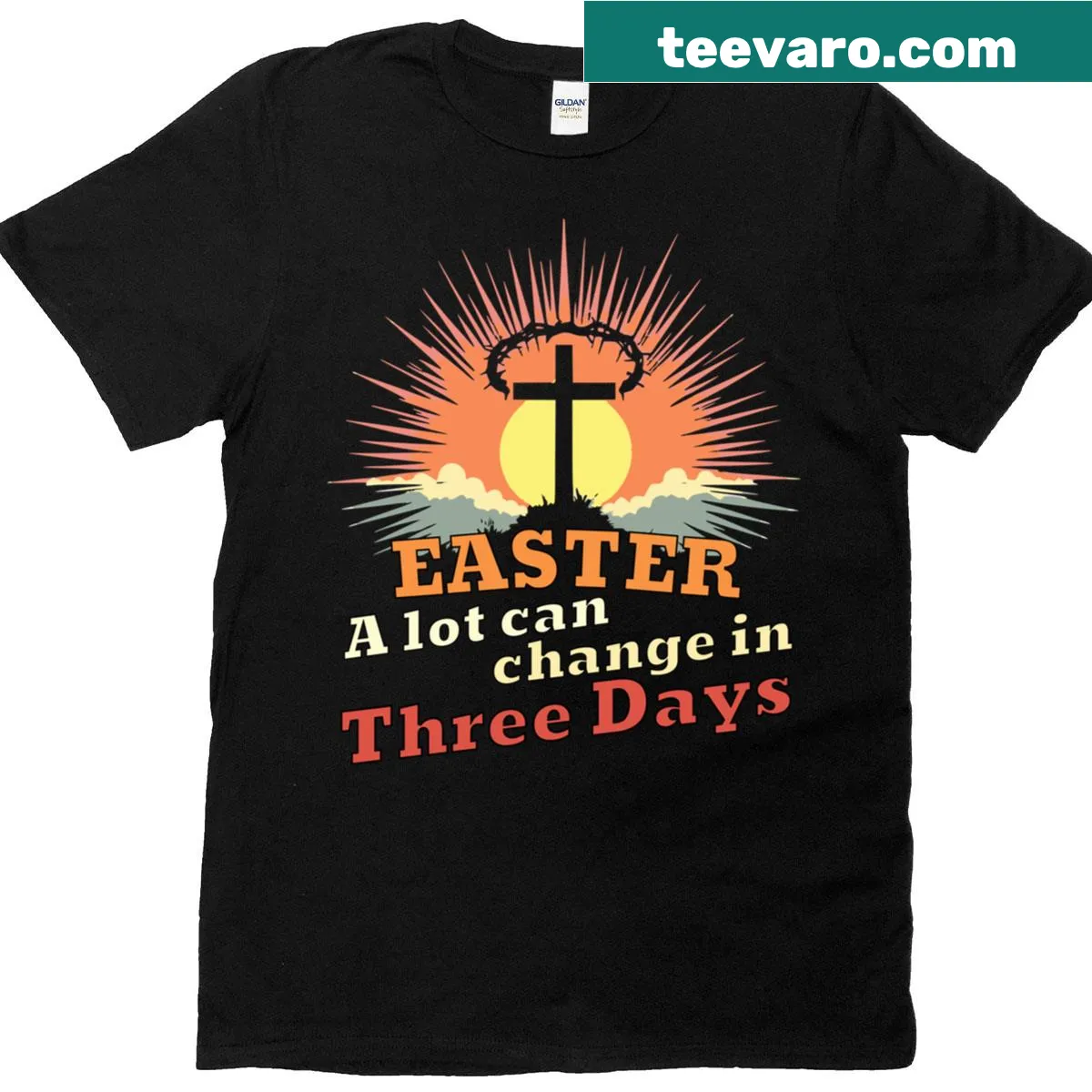 Classic t-shirt featuring the inspirational quote about change in three days for Easter. — on a men's t-shirt
