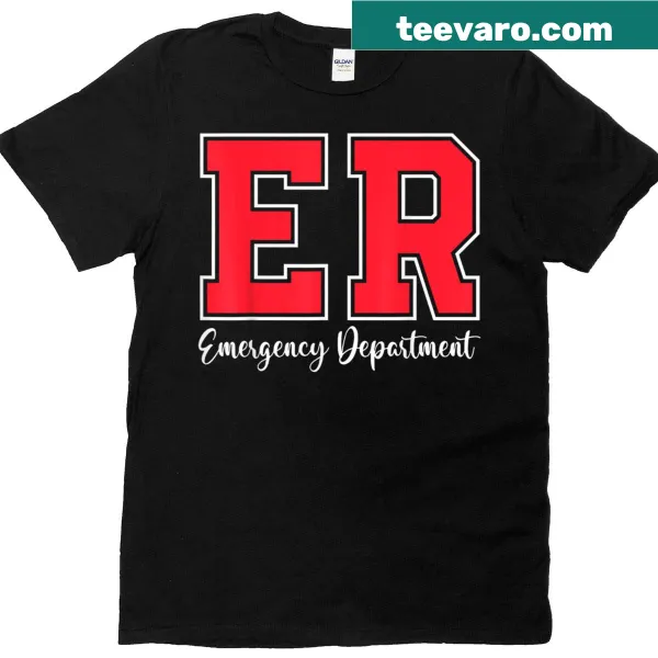 Professional T-shirt for emergency department techs with straightforward text