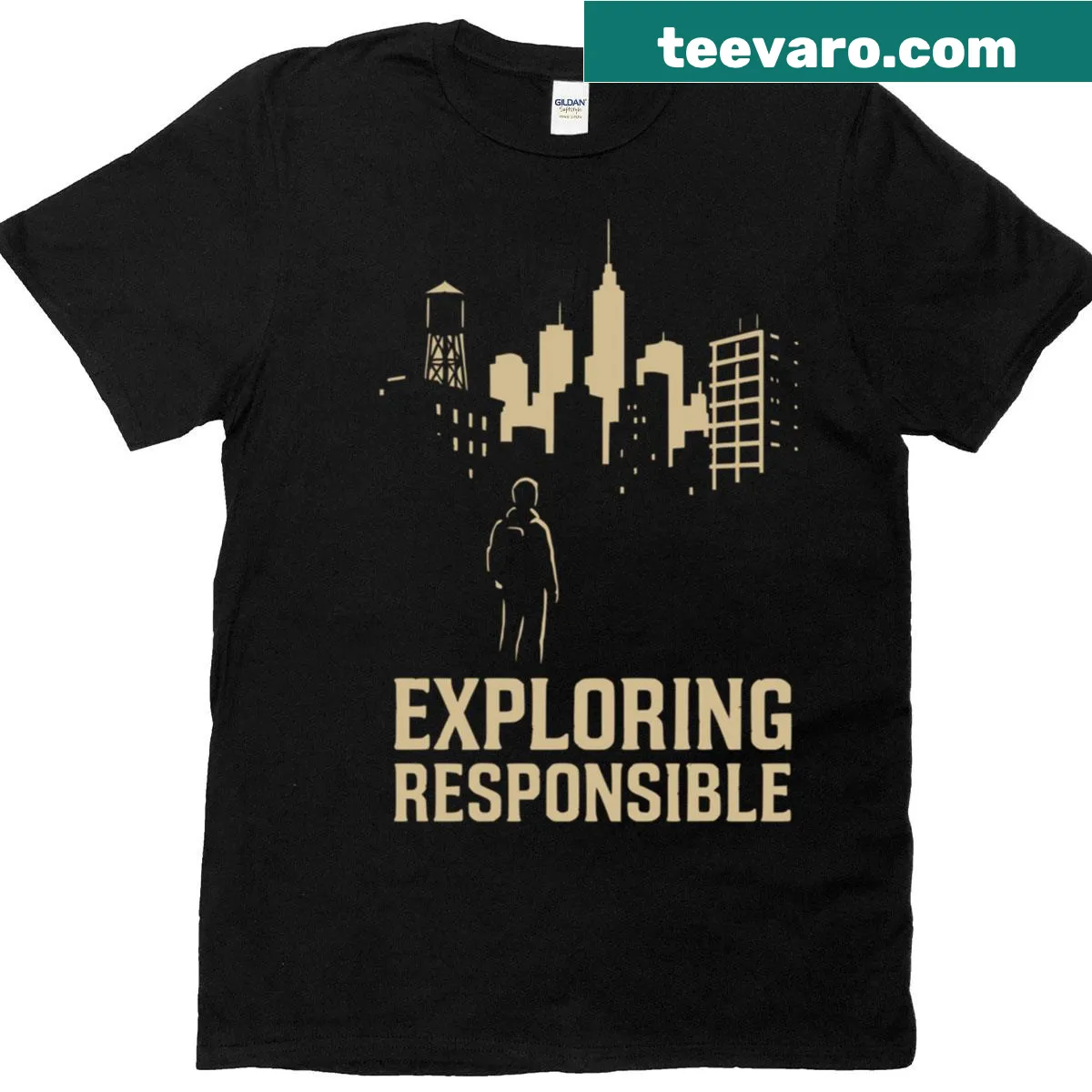 Vintage-style t-shirt promoting responsible urban exploration — on a men's t-shirt
