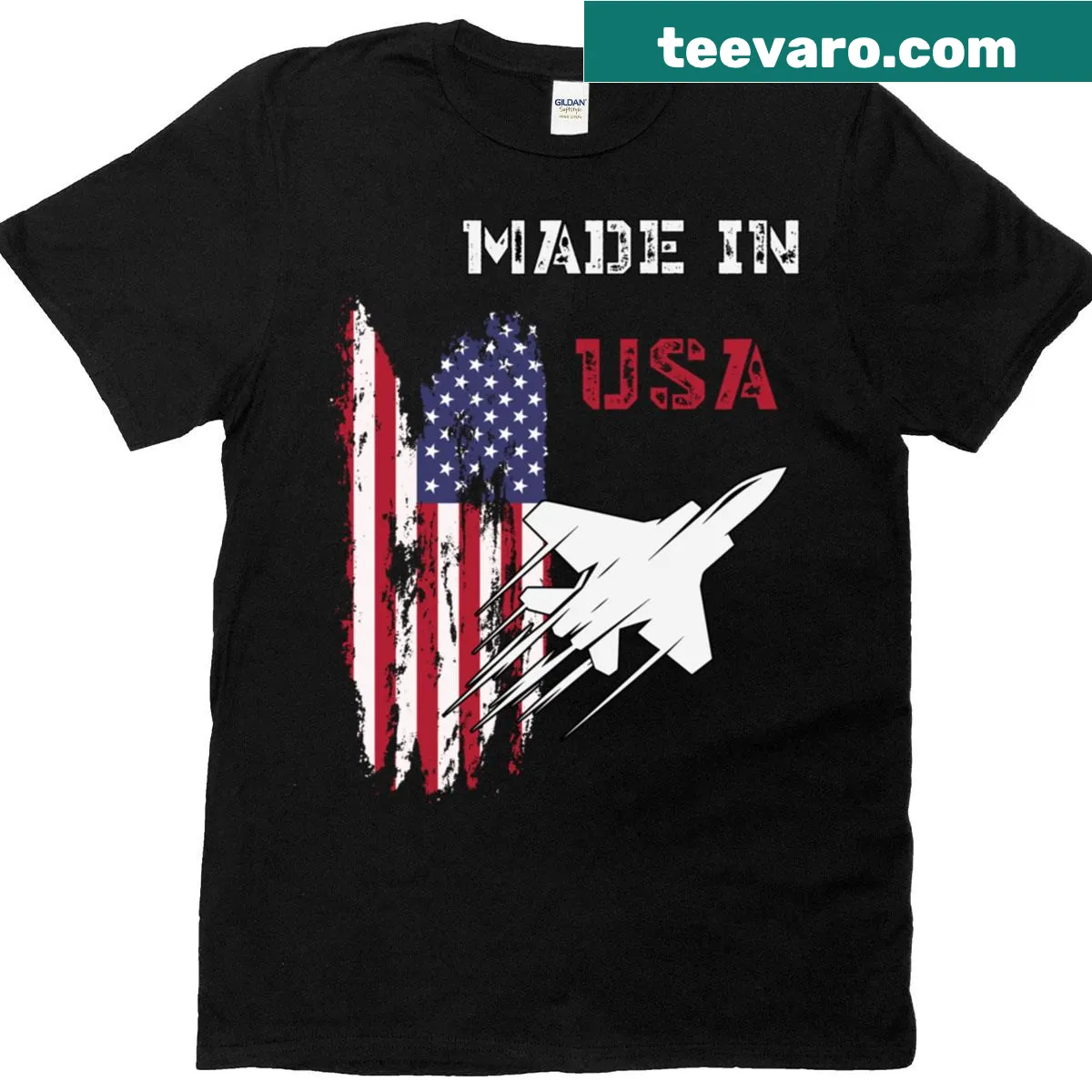 Vintage-style T-shirt featuring an F47 fighter plane design. — on a men's t-shirt