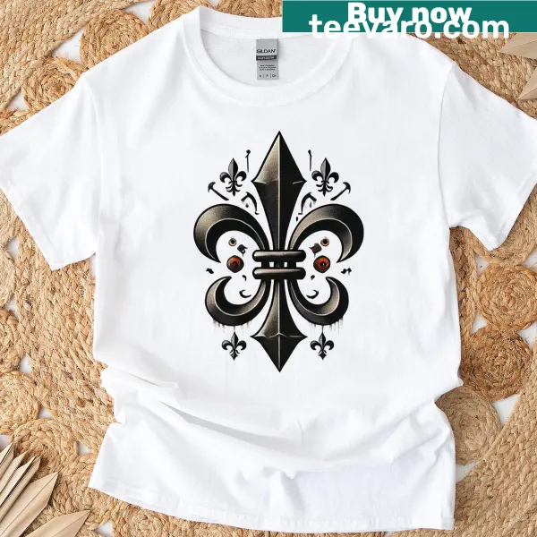 Classic t-shirt with graffiti-style fleur-de-lis design