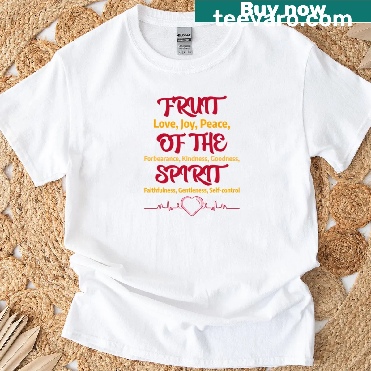 T-shirt featuring 'Fruit Of The Spirit' scripture design — on a men's t-shirt