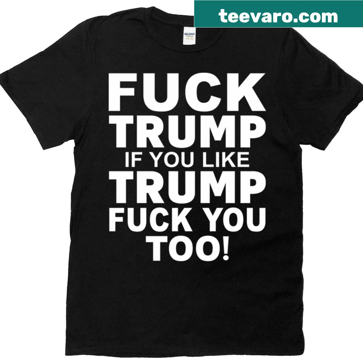 Provocative T-shirt with bold text expressing a political stance — on a men's t-shirt