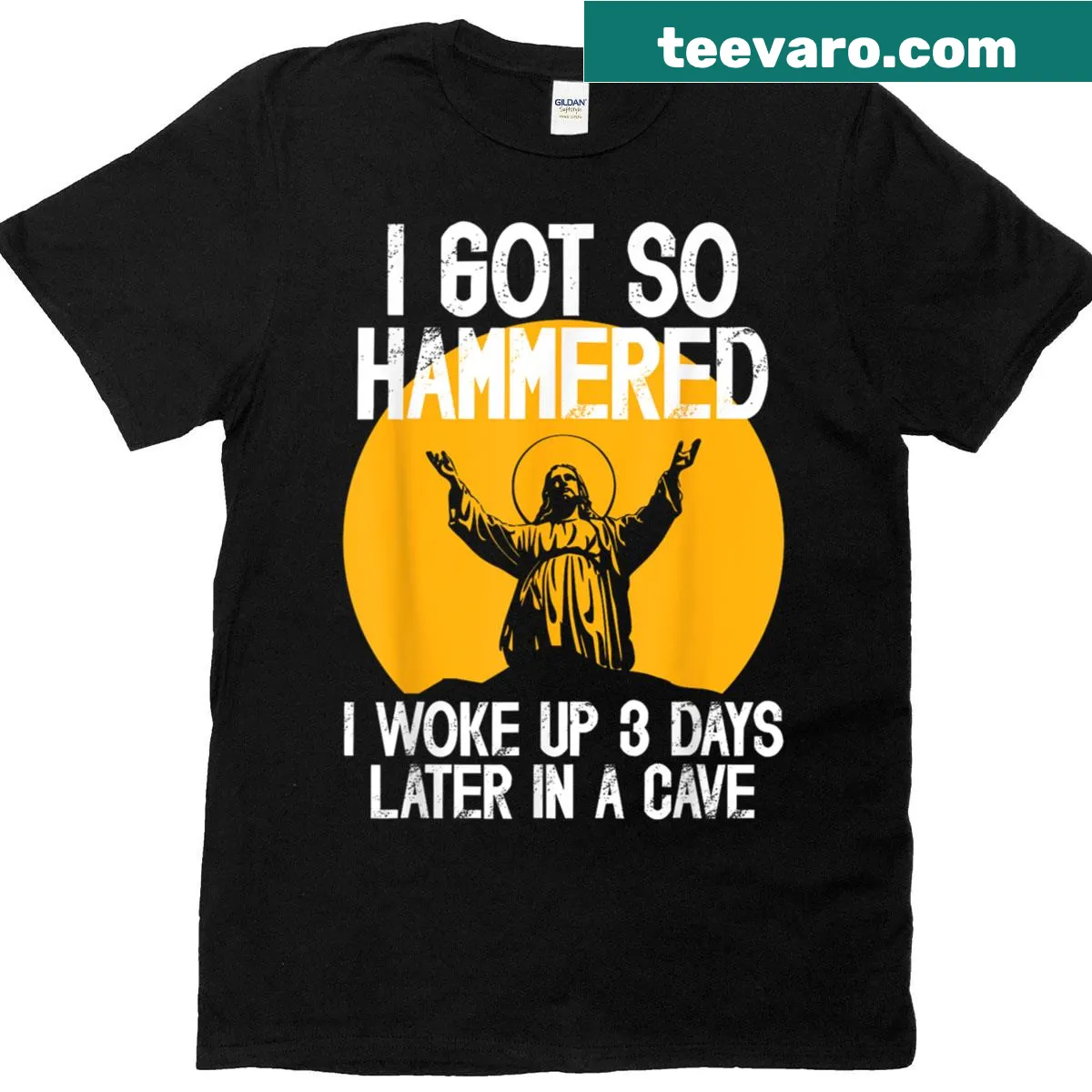 Sarcastic Easter shirt with a humorous take on the resurrection. — on a men's t-shirt