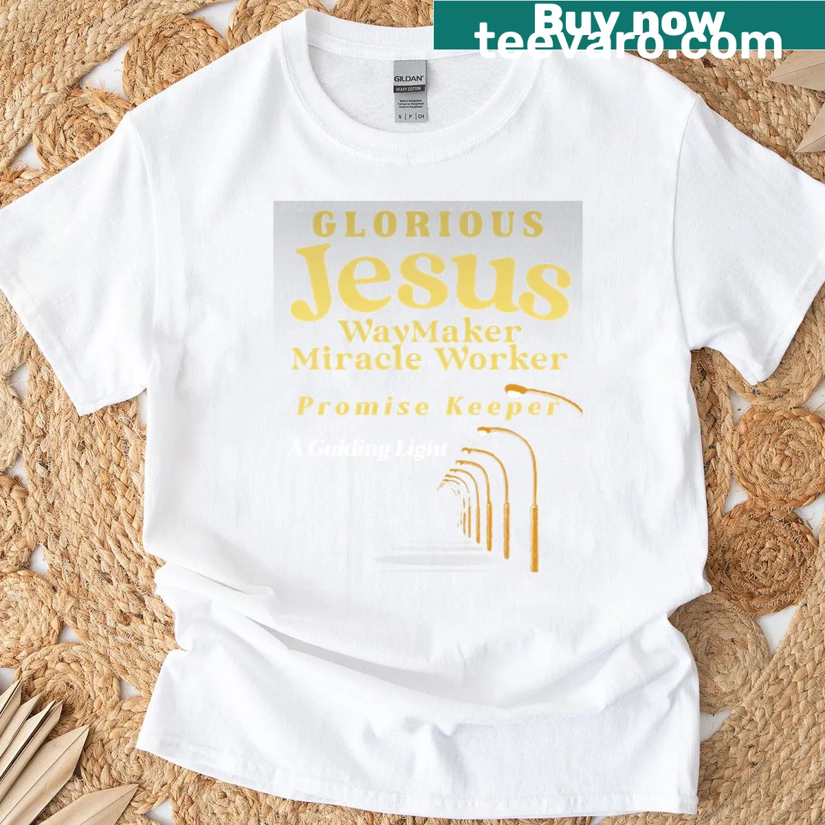 Hand-lettered t-shirt with inspirational religious phrases about Jesus — on a men's t-shirt