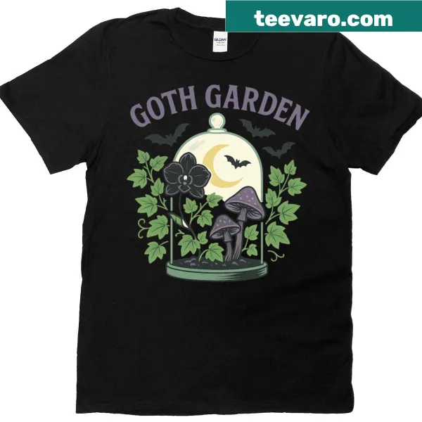 Gothic garden illustration on classic T-shirt