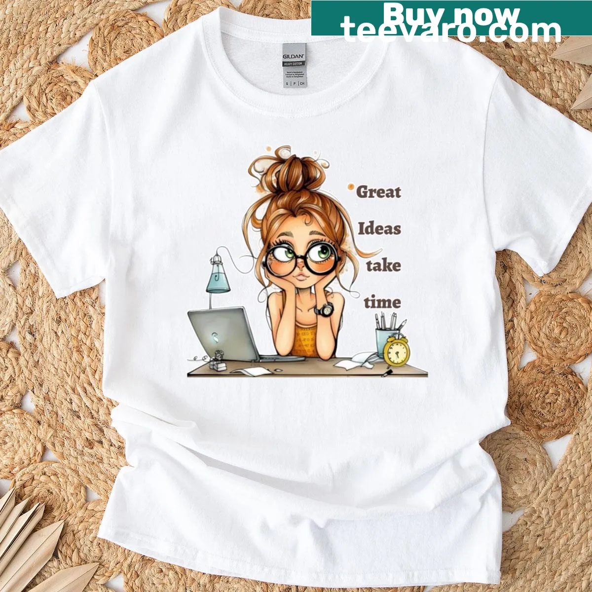 Classic t-shirt with the phrase 'Great Ideas Take Time' for aspiring women — on a men's t-shirt
