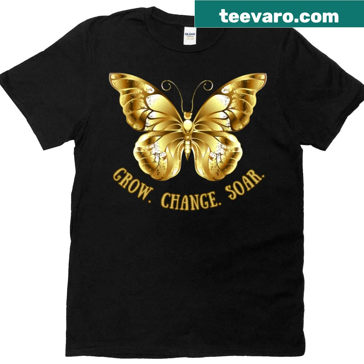 Classic T-shirt with inspiring typography about growth and change — on a men's t-shirt