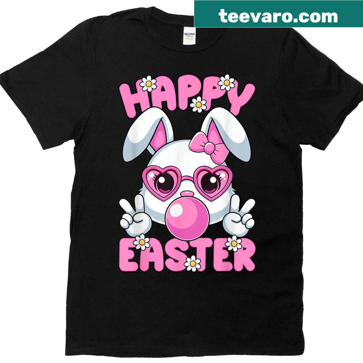 Cute bunny face with glasses for Easter on a t-shirt — on a men's t-shirt