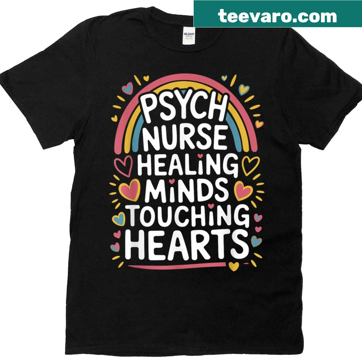 T-shirt for psychiatric nurses with caring message — on a men's t-shirt