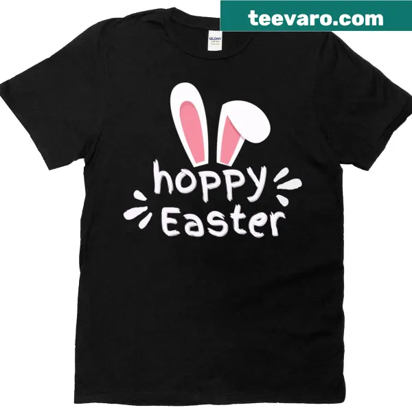 Cute Easter-themed T-shirt with playful bunny ears illustration