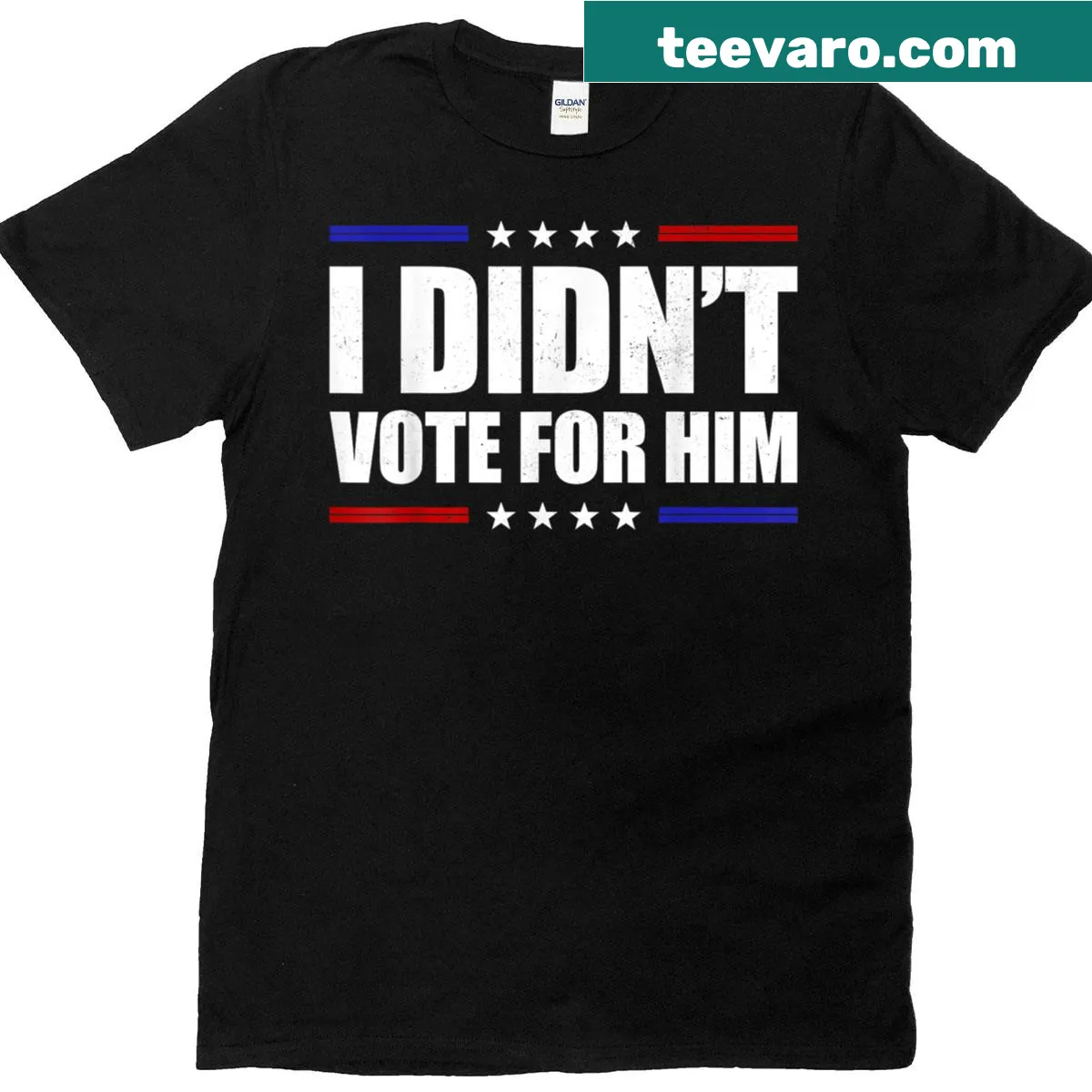 Bold I Didn't Vote For Him protest T-shirt — on a men's t-shirt