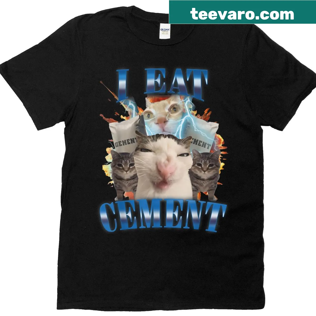 Funny meme-inspired text design for cat lovers on a T-shirt. — on a men's t-shirt