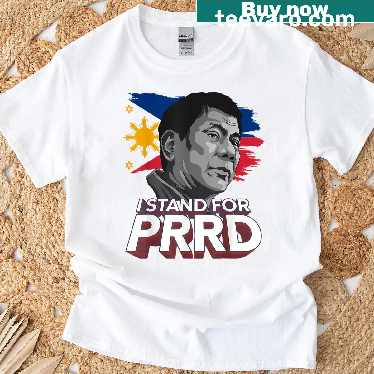 Supportive t-shirt for Duterte featuring bold text about Prrd advocacy — on a men's t-shirt