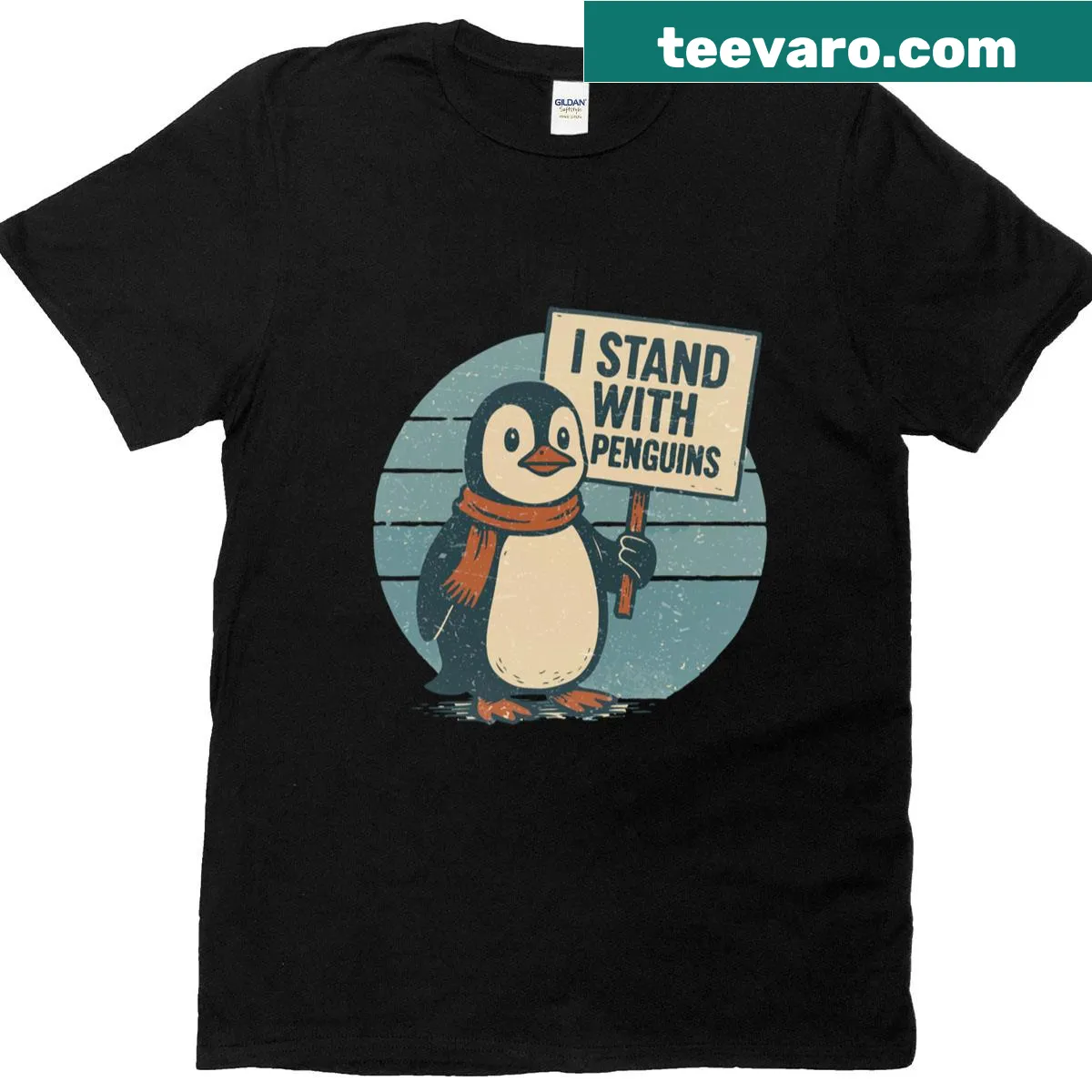 Essential T-shirt featuring an illustration of penguins — on a men's t-shirt