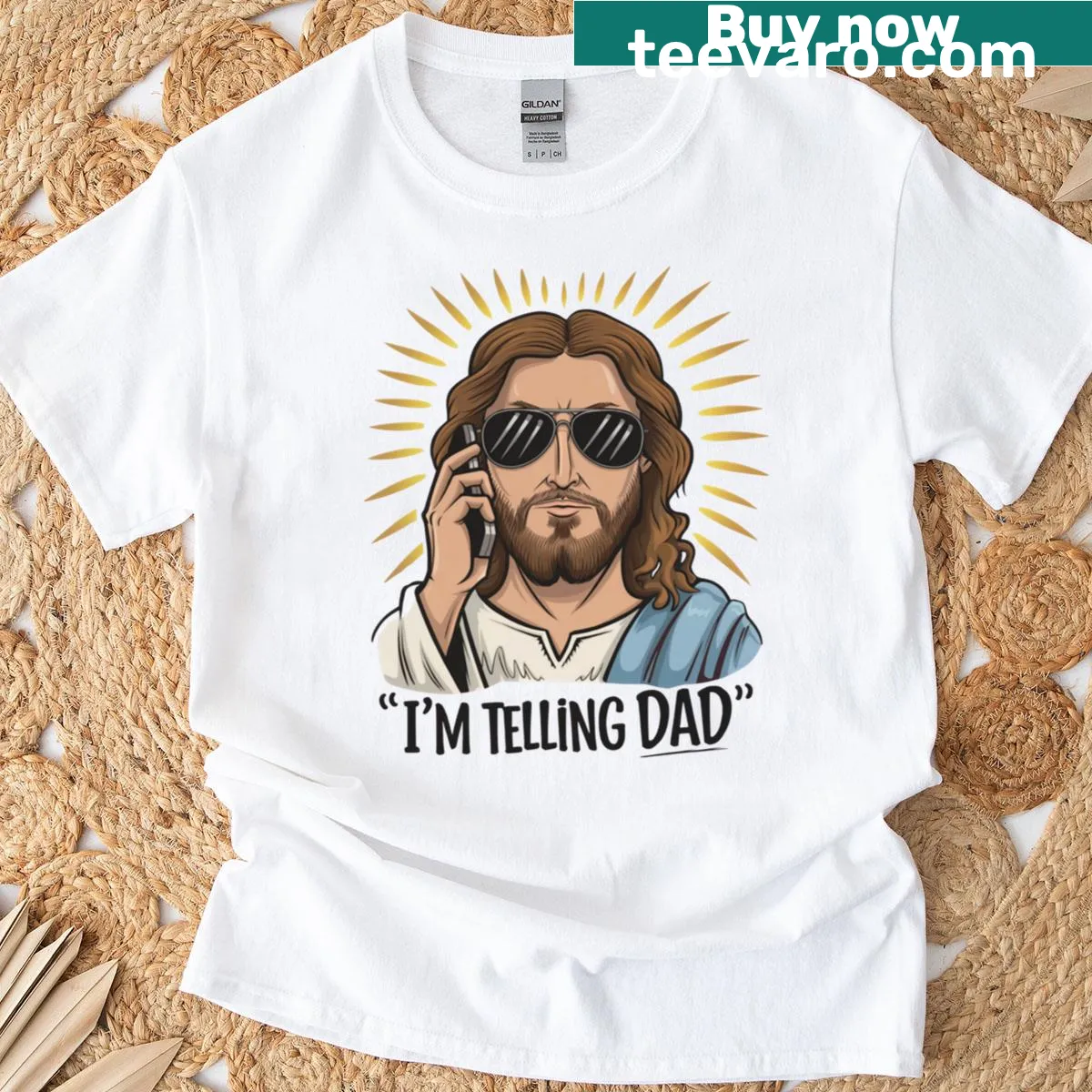 Humorous T-shirt with the phrase 'I’m Telling Dad' — on a men's t-shirt