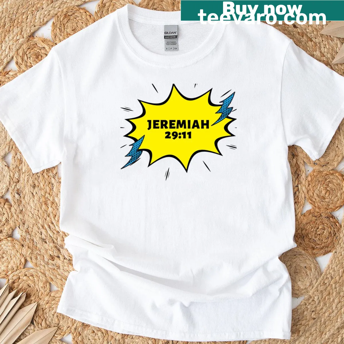 Classic t-shirt featuring the inspirational text 'Jeremiah 29:11' — on a men's t-shirt