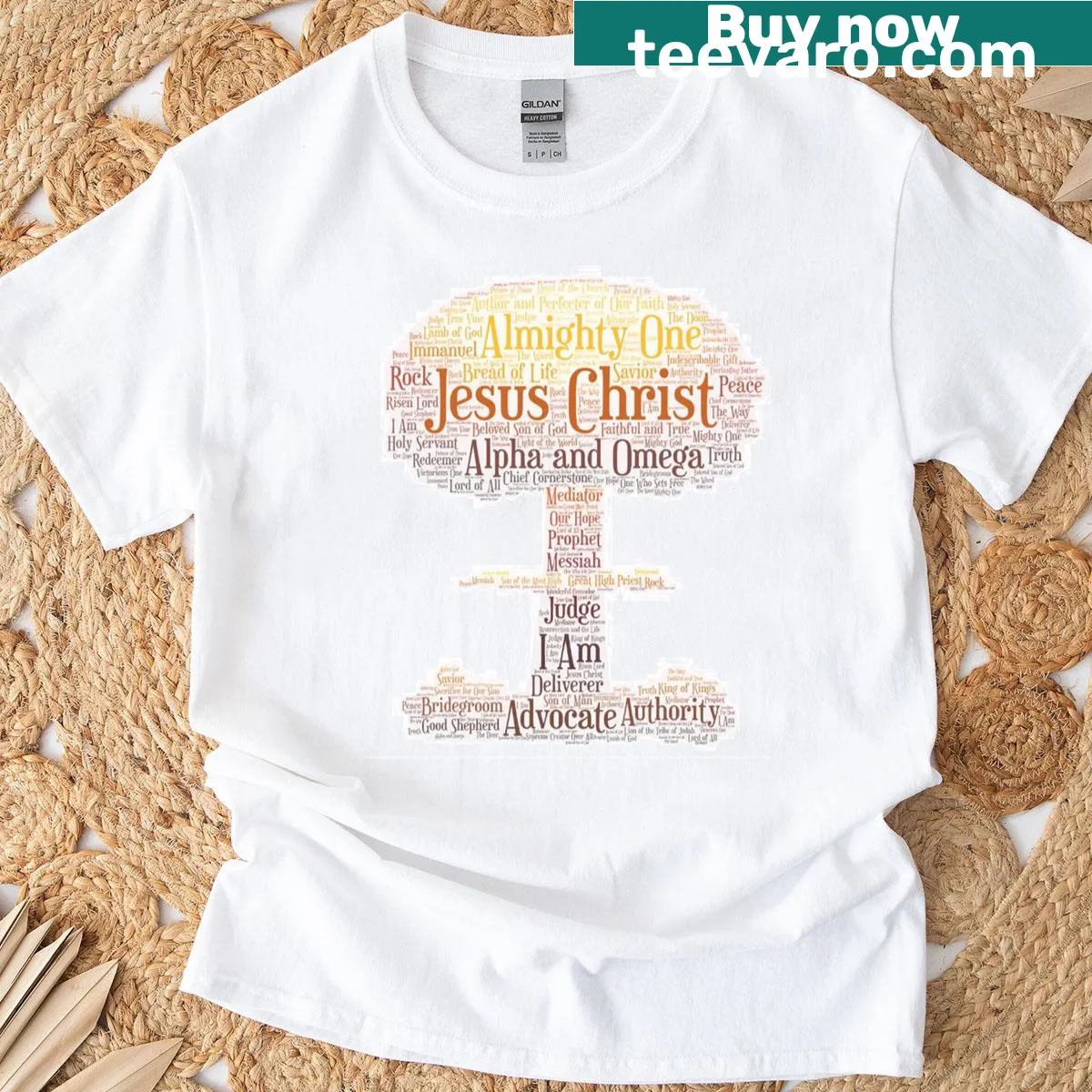 Classic t-shirt with a bold depiction of Jesus Christ — on a men's t-shirt