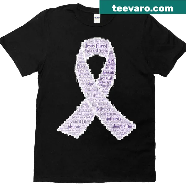 T-shirt featuring an elegant ribbon design and 'Jesus Christ' text