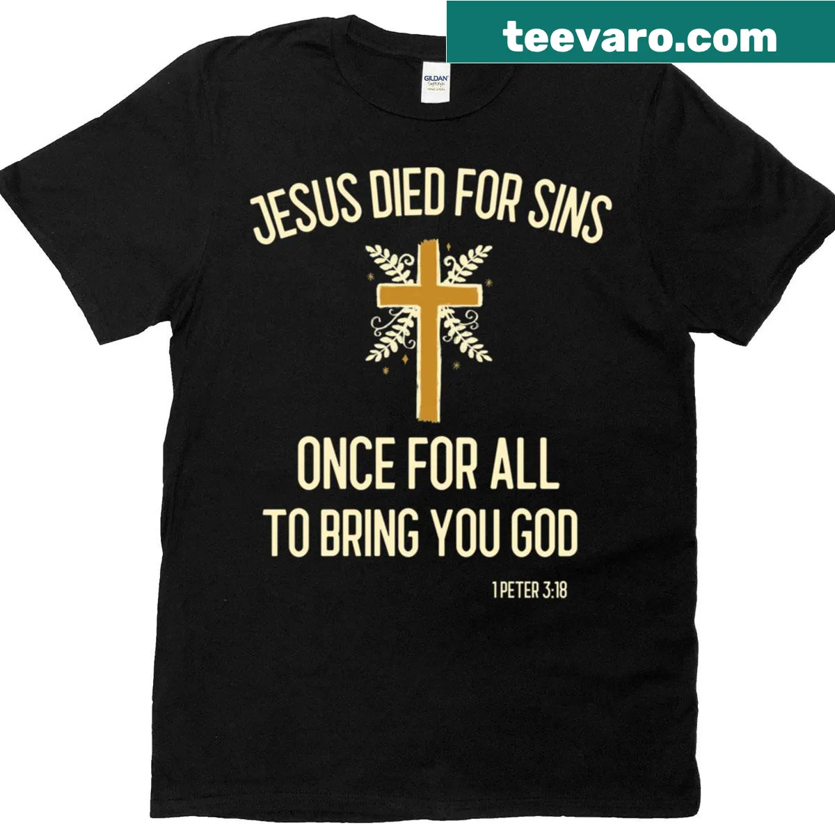 T-shirt with the scripture message 'Jesus Died For Sins' — on a men's t-shirt