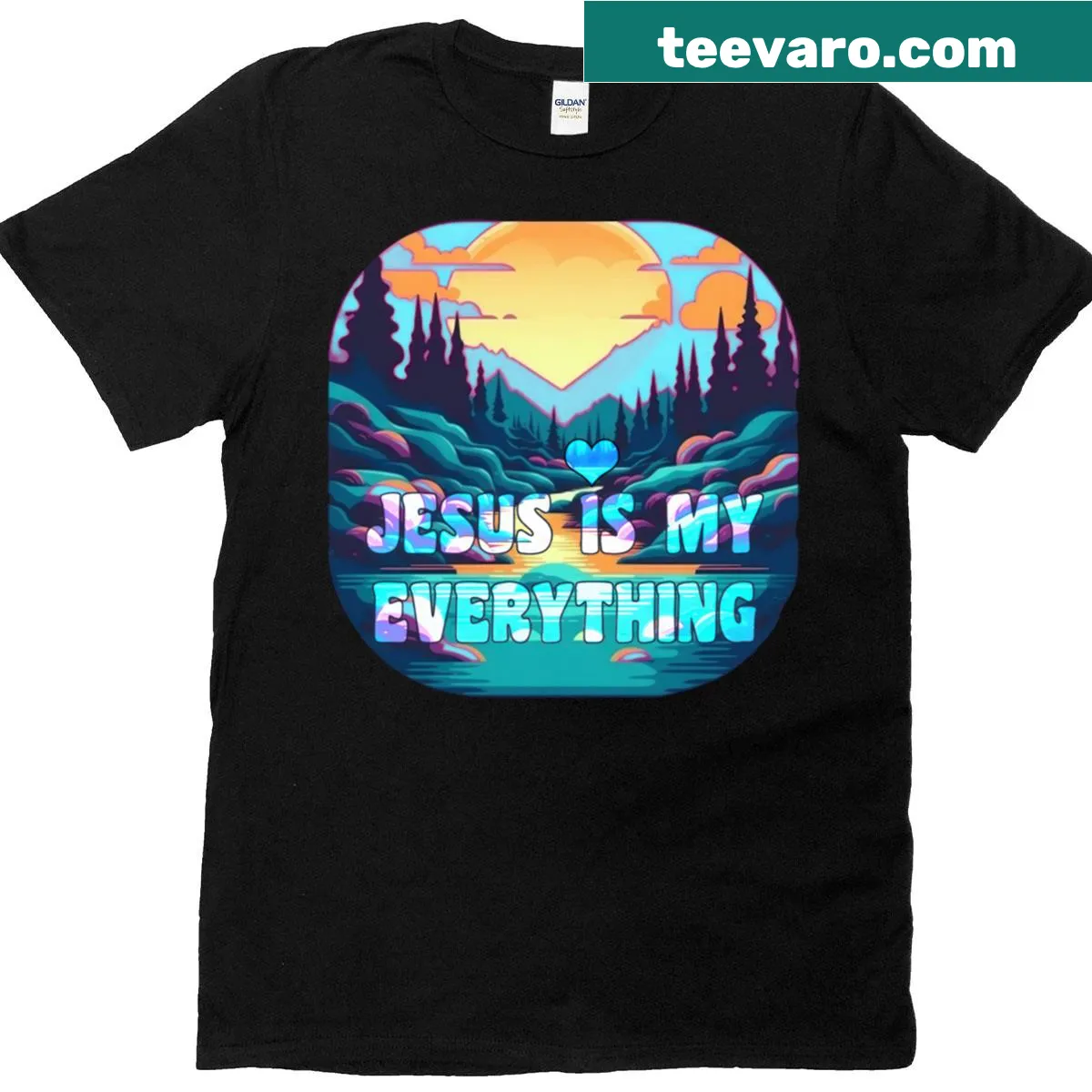 T-shirt stating 'Jesus Is My Everything' in inviting typography — on a men's t-shirt