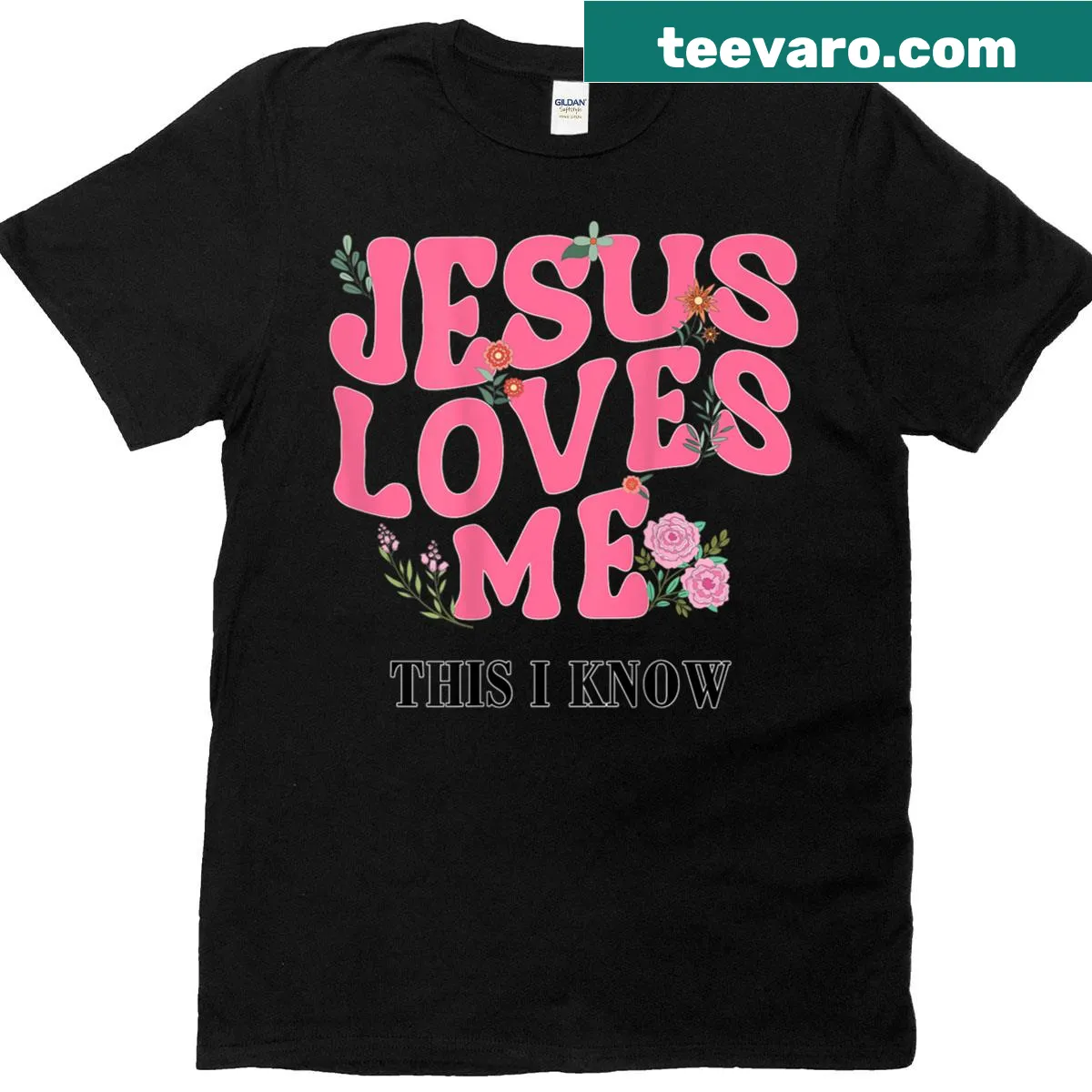 T-shirt with the message 'Jesus Loves Me' designed for young girls and teens — on a men's t-shirt