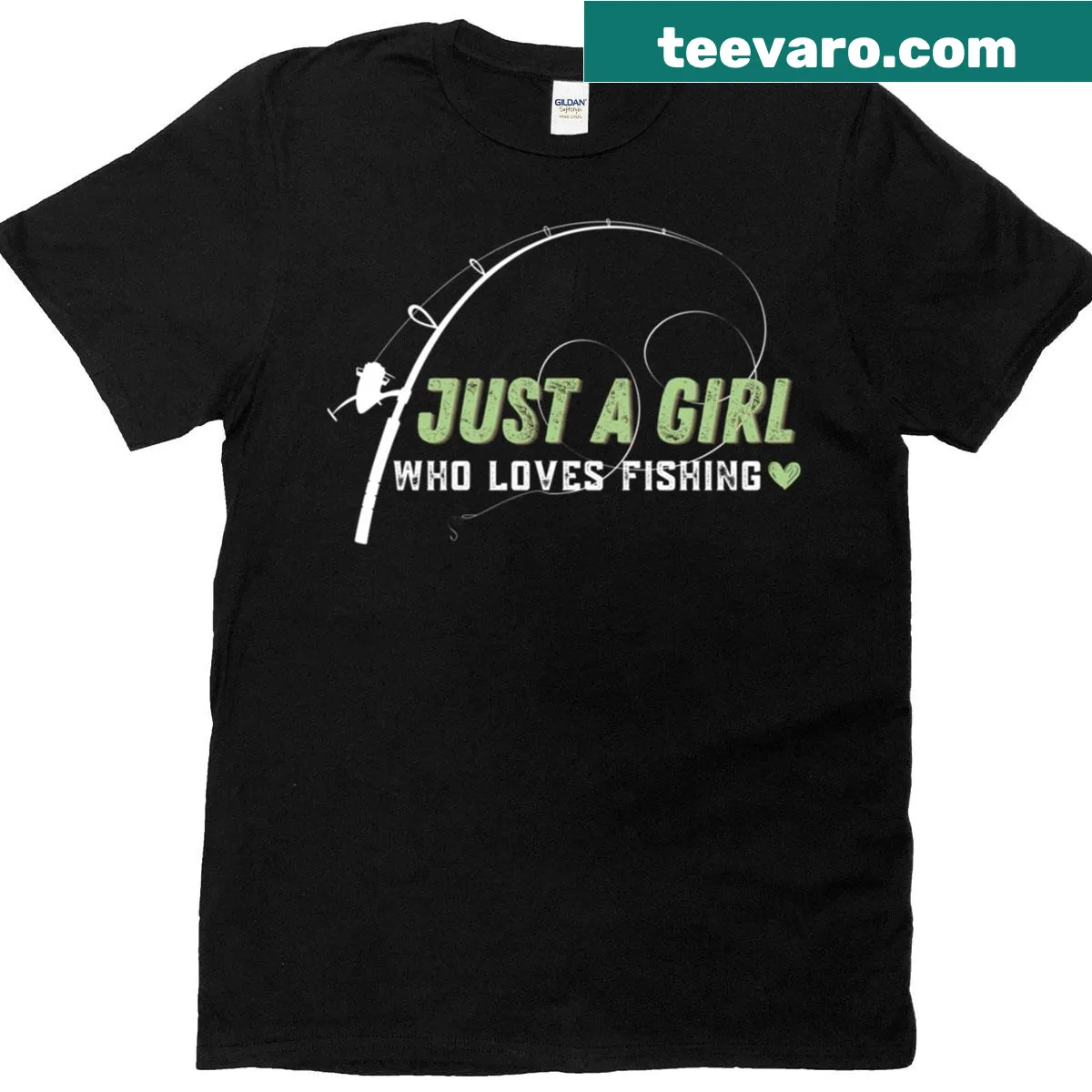 Charming fishing-themed t-shirt for outdoor lovers — on a men's t-shirt