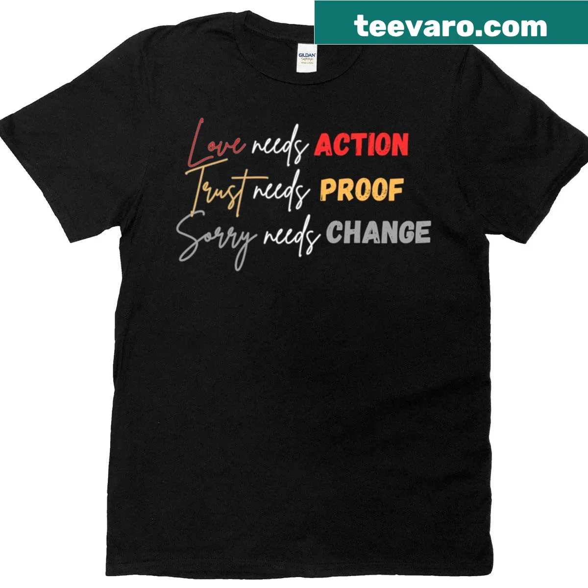 Classic t-shirt with a motivational message about love and trust — on a men's t-shirt