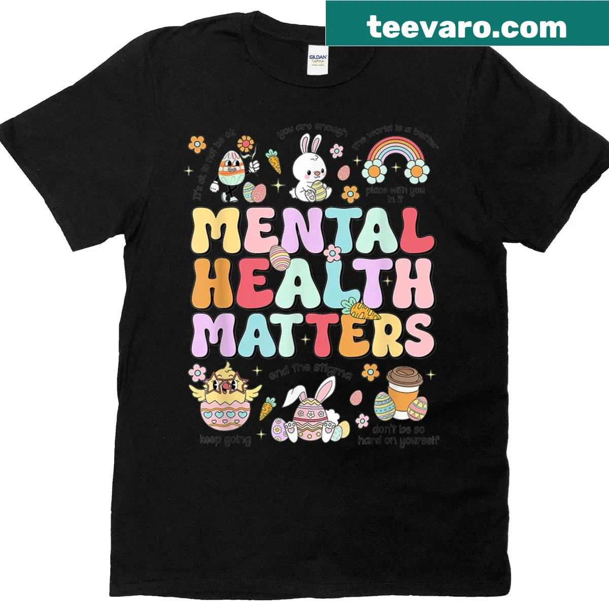 Retro design 'Mental Health Matters' autism awareness t-shirt — on a men's t-shirt