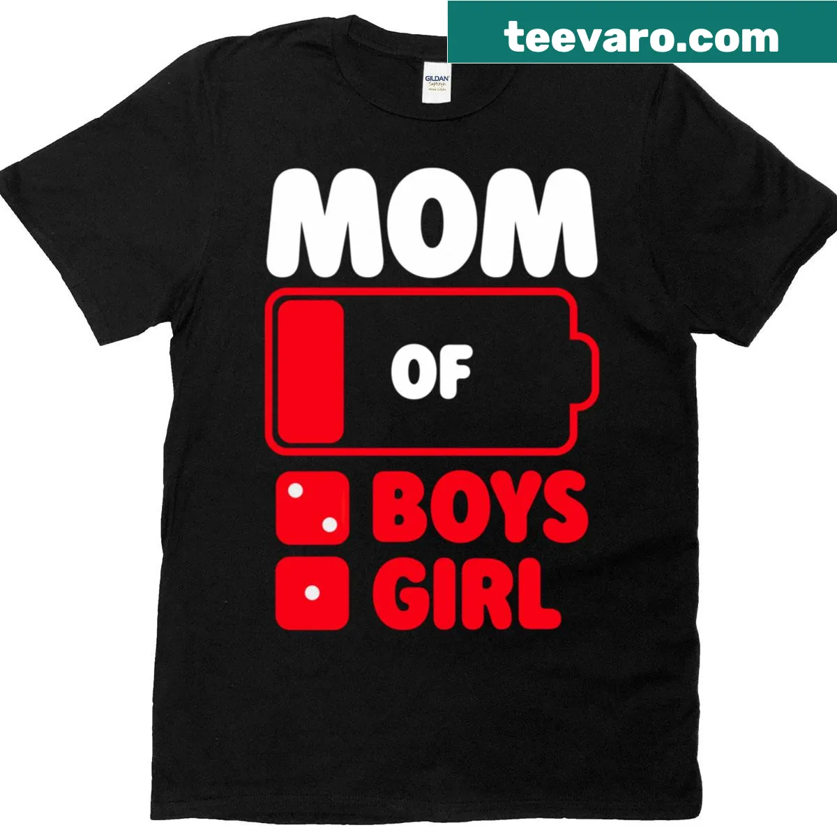 T-shirt that says 'Mom Of Two Boys And One Girl' — on a men's t-shirt