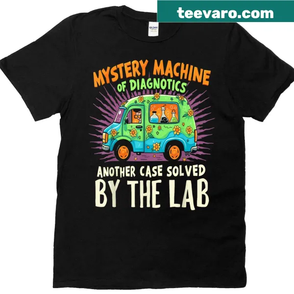 Fun t-shirt featuring the Mystery Machine and diagnostics theme