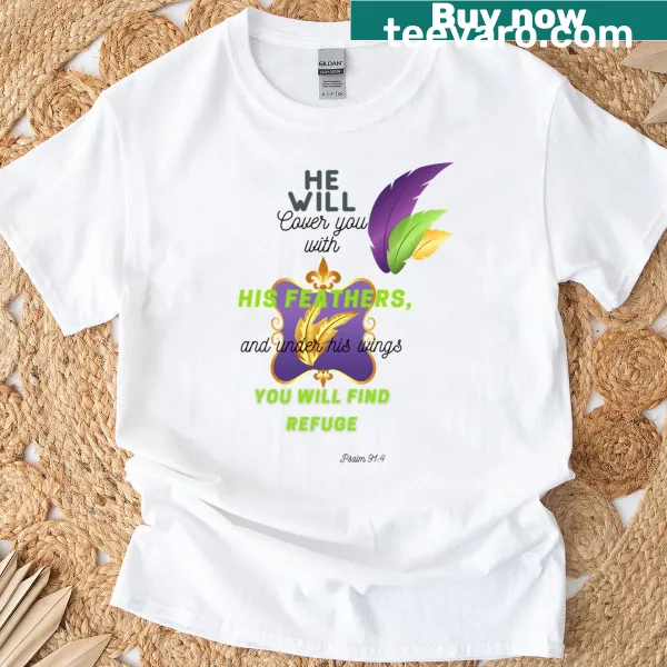 T-shirt with Psalm 914 quote in elegant typography