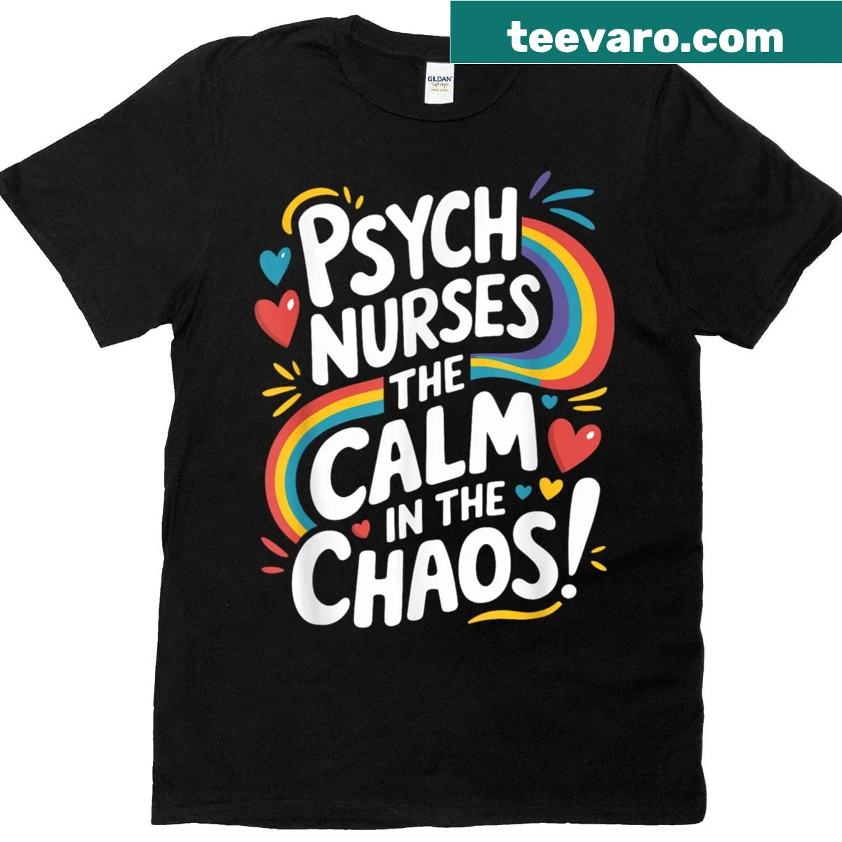 Psych Nurse design with symbols of mental health care — on a men's t-shirt