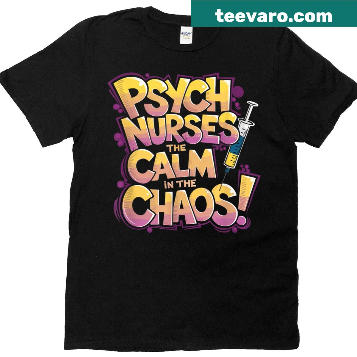 Psychiatry nurse quote t-shirt featuring centered typography — on a men's t-shirt