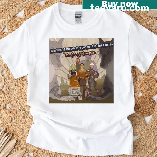 Bold design T-shirt featuring a resistance statement against Trump