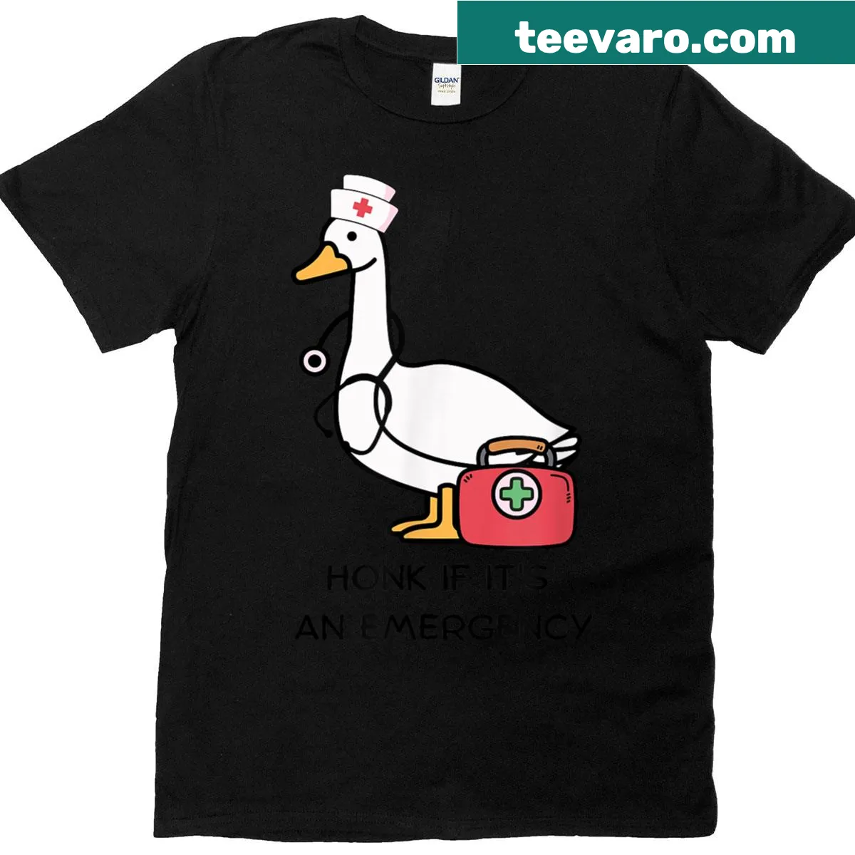 Funny T-shirt for nurses with 'Registered Silly Goose' text — on a men's t-shirt