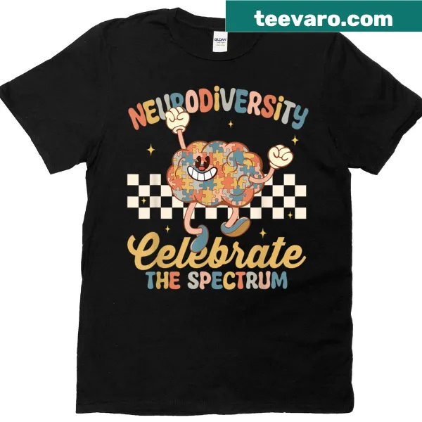 Retro brain design representing neurodiversity and autism spectrum