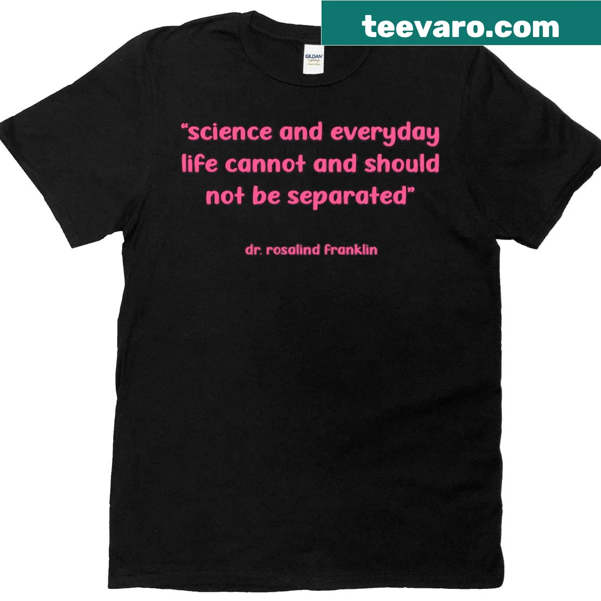 Classic science-themed T-shirt with inspirational text — on a men's t-shirt