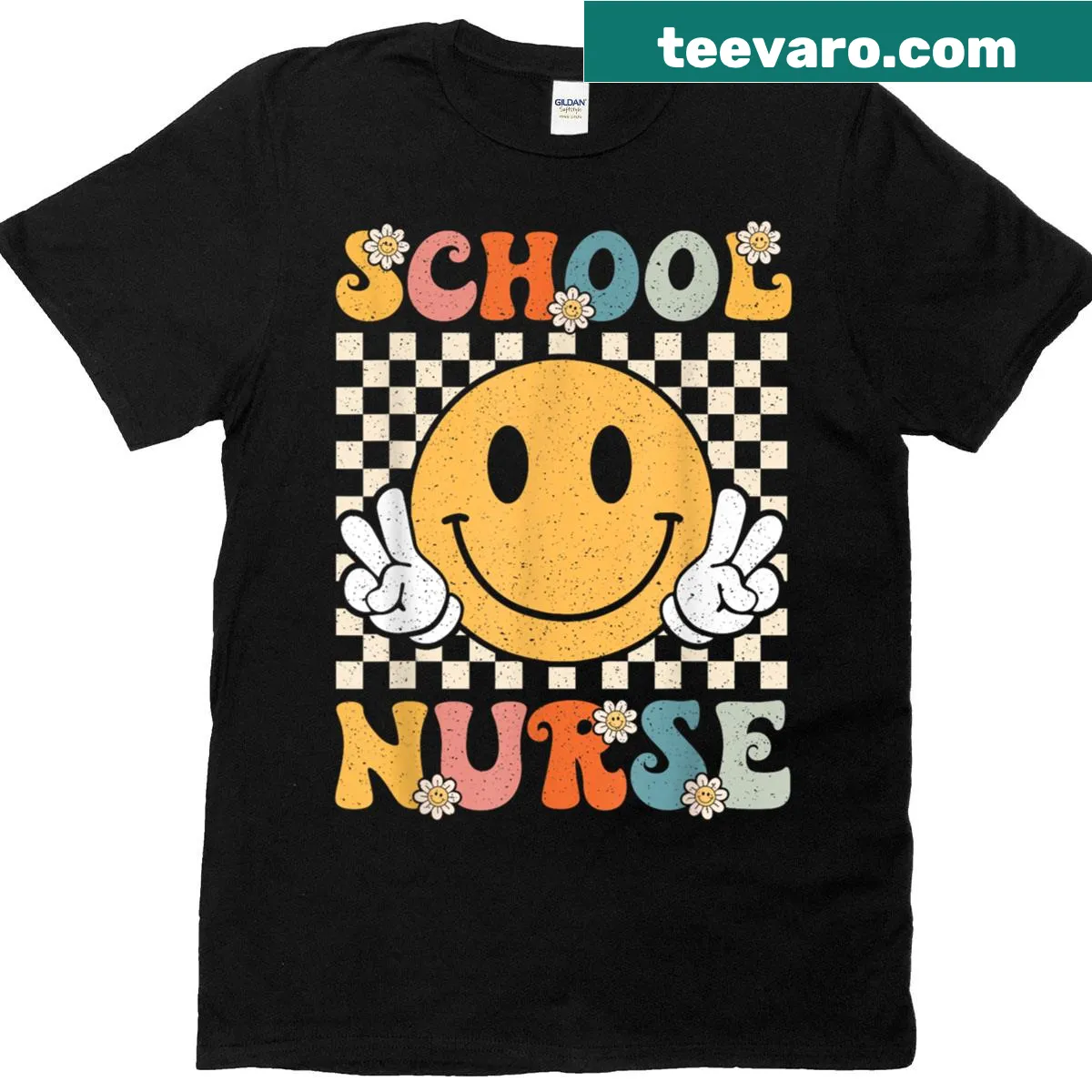 Future nurse t-shirt with a cheerful smile face graphic — on a men's t-shirt