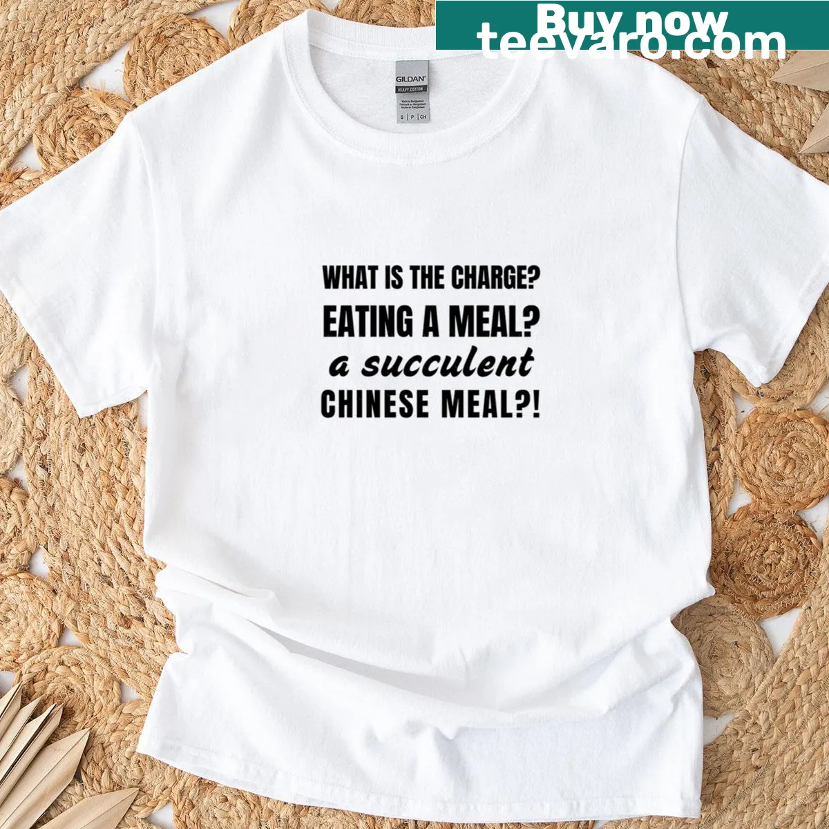 Vintage distressed T-shirt celebrating a 'Succulent Chinese Meal' — on a men's t-shirt