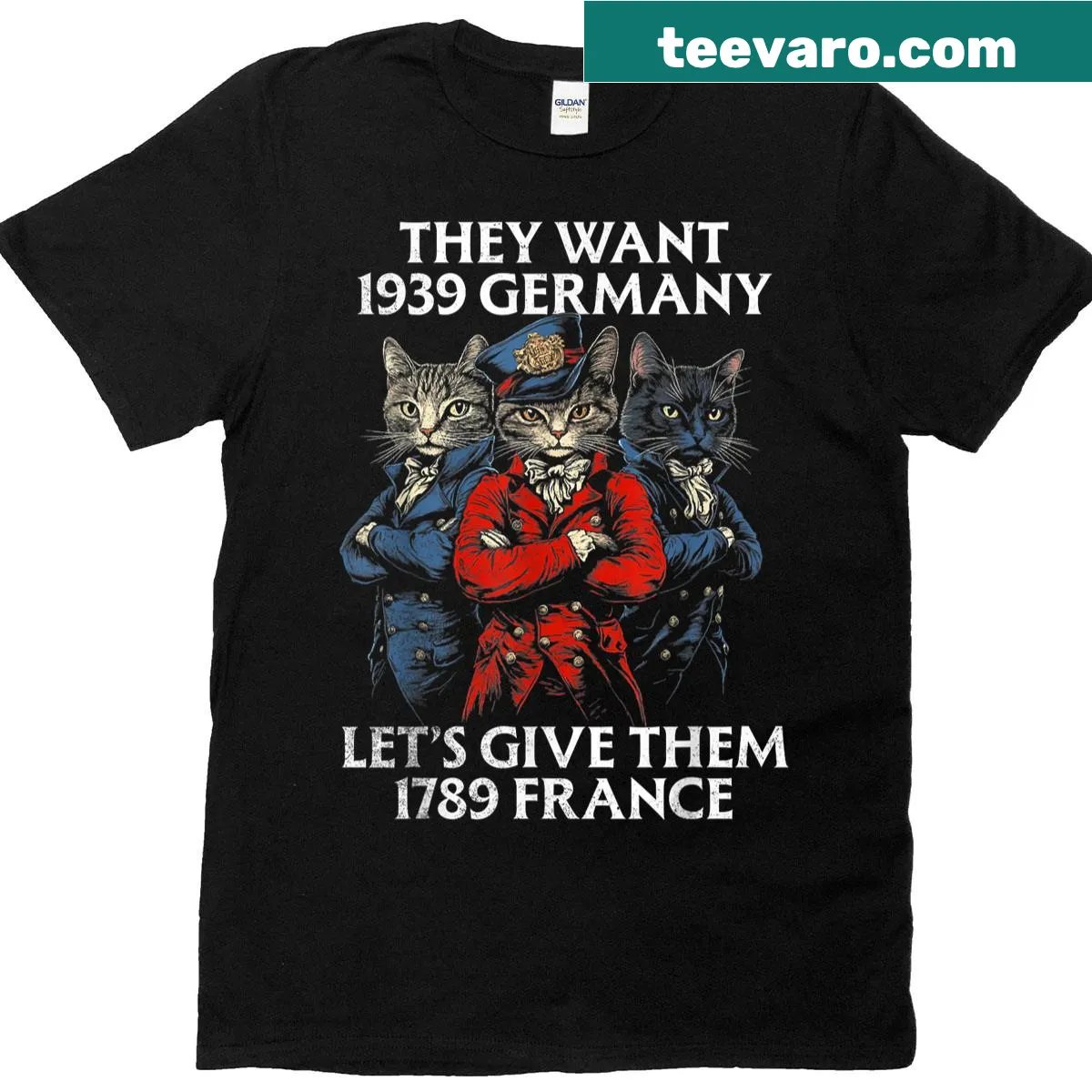Bold statement t-shirt referencing historical context — on a men's t-shirt