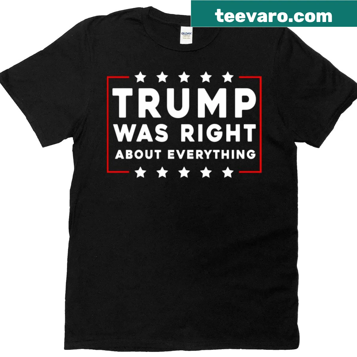 Text 'Trump Was Right About Everything' on a classic T-shirt — on a men's t-shirt
