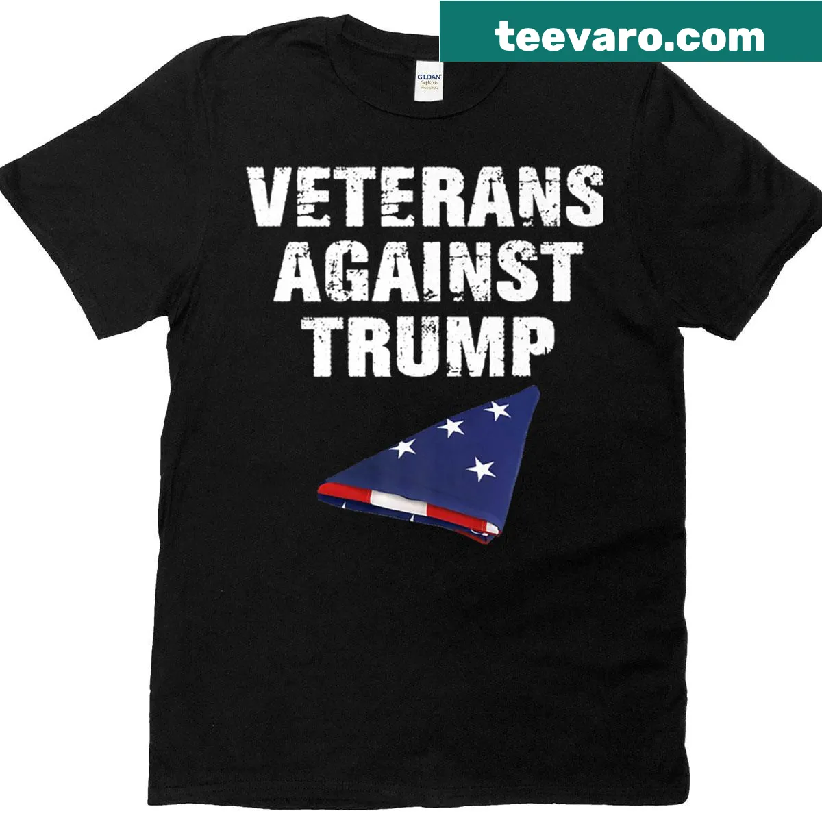Classic tee for veterans with 'Veterans Against Trump' text — on a men's t-shirt