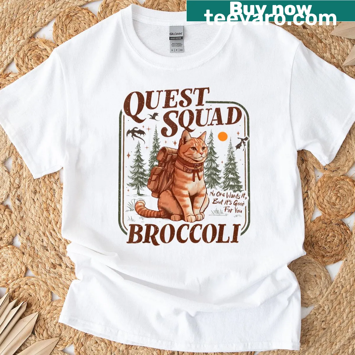 Fierce broccoli design for healthy eating enthusiasts — on a men's t-shirt