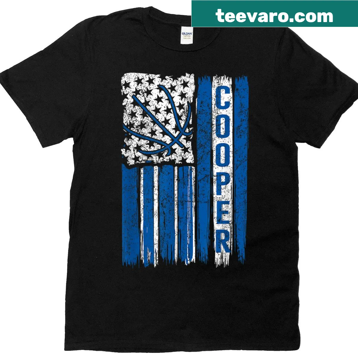 Distressed vintage American flag graphic on a T-shirt — on a men's t-shirt