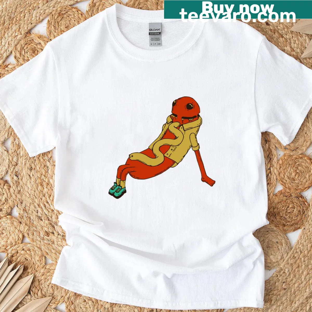 Wdgaf acronym graphic t-shirt — on a men's t-shirt