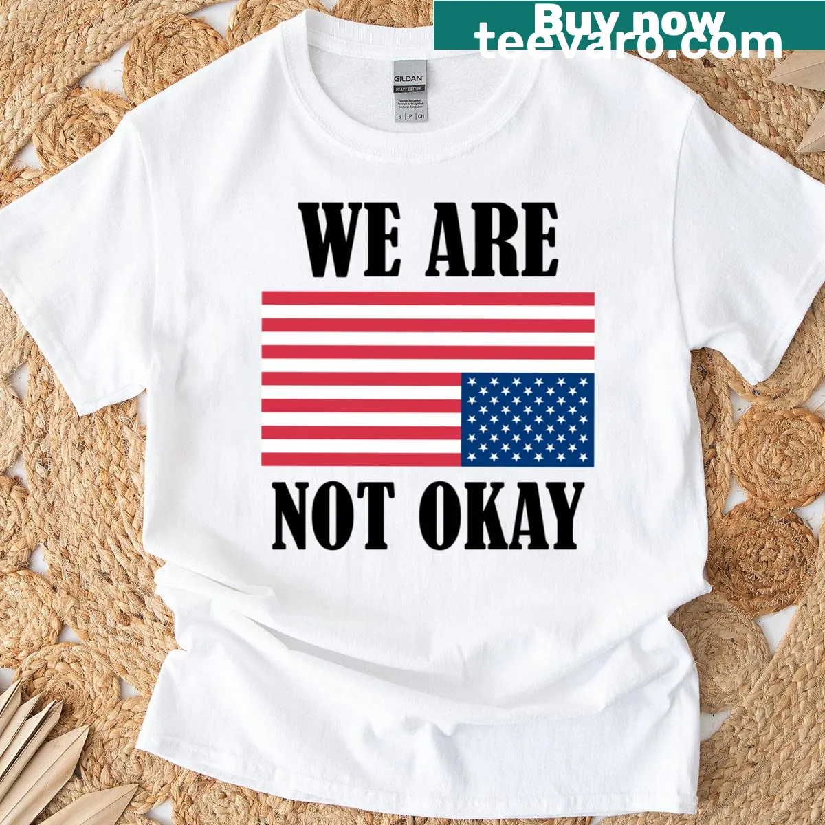 Vintage American flag long sleeve T-shirt with a patriotic slogan — on a men's t-shirt
