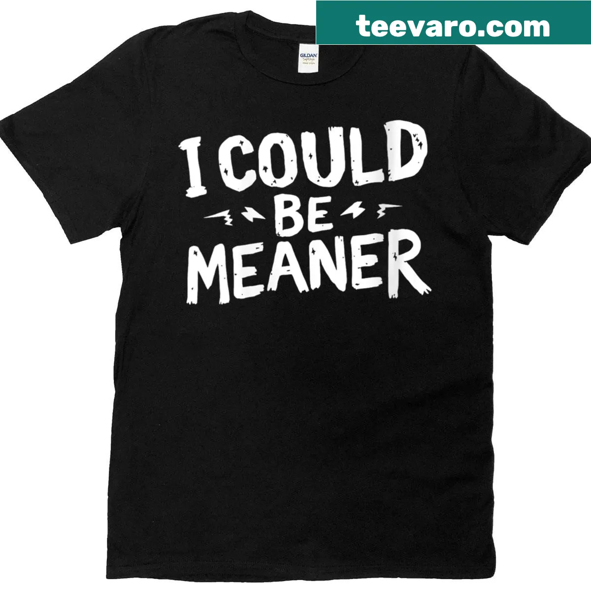 Vintage distressed V-neck with humorous text — on a men's t-shirt
