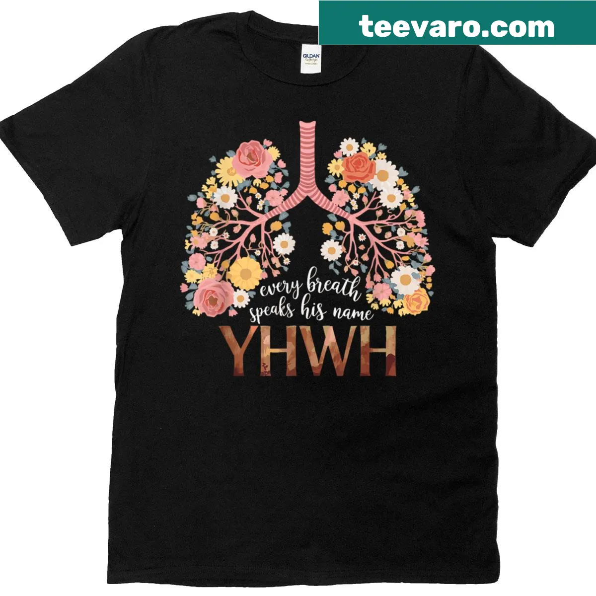 Inspirational Christian t-shirt with the phrase emphasizing divine presence — on a men's t-shirt